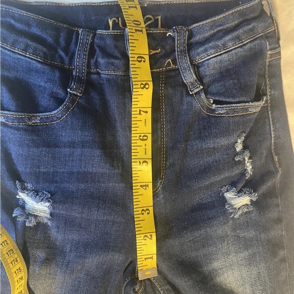 Rue 21 Women’s Distressed Skinny Jeans Size 0 Dark Wash Ripped - Picture 7 of 15